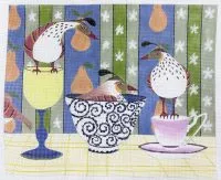 Partridges and Pear Wallpaper