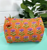 Orange Quilted Pouch
