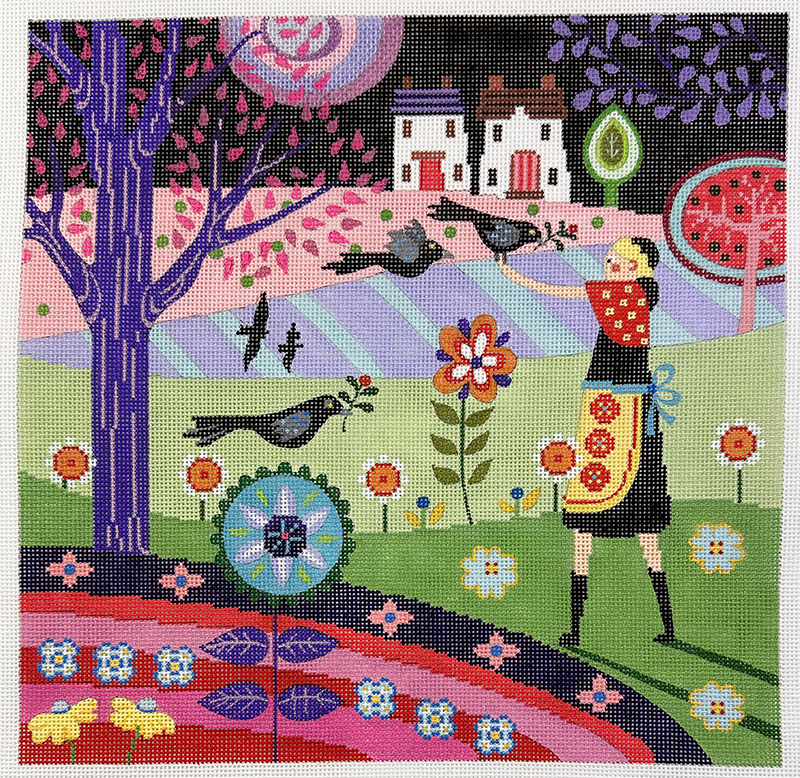 Folk Art Flower Girl